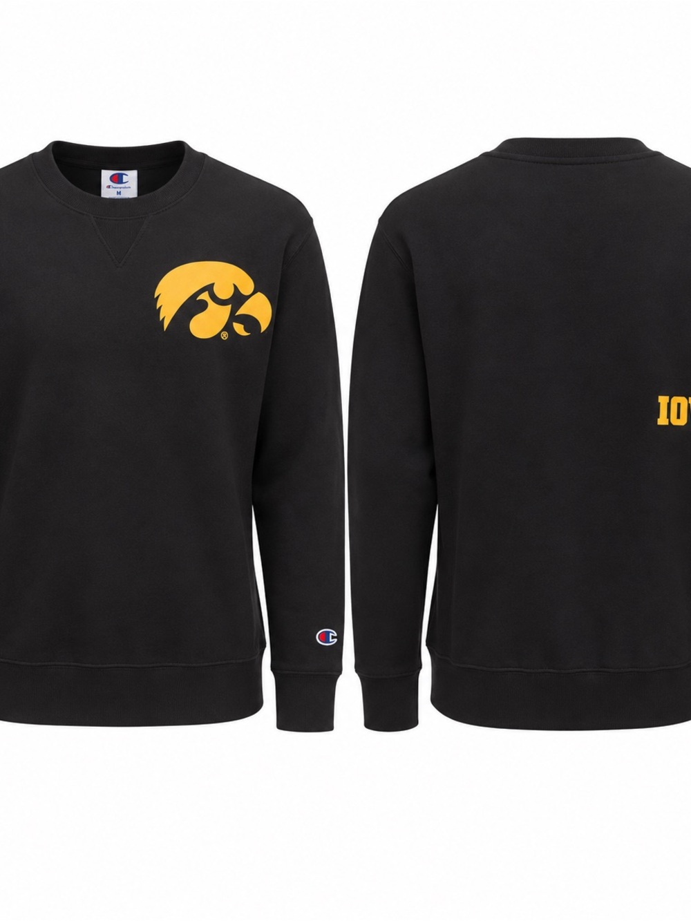 Champion Iowa Hawkeyes Crewneck Sweatshirt Black Men’s M NWT NCAA